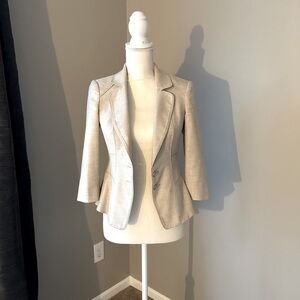 White House Black Market Cream Suit Jacket Size 0